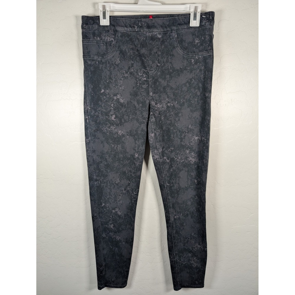 Spanx Pants Womens Large Gray High Rise Skinny Pull On Jeggings Stretch Denim